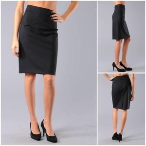 NWOT Theory Joanie Wool Blend Skirt Black 10